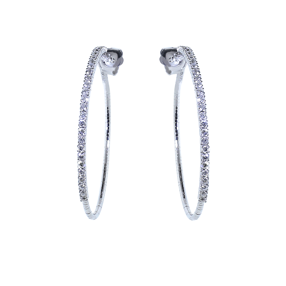 MATTIA CIELO-Rugiada Diamond Pave Tennis Hoops-WHITE GOLD