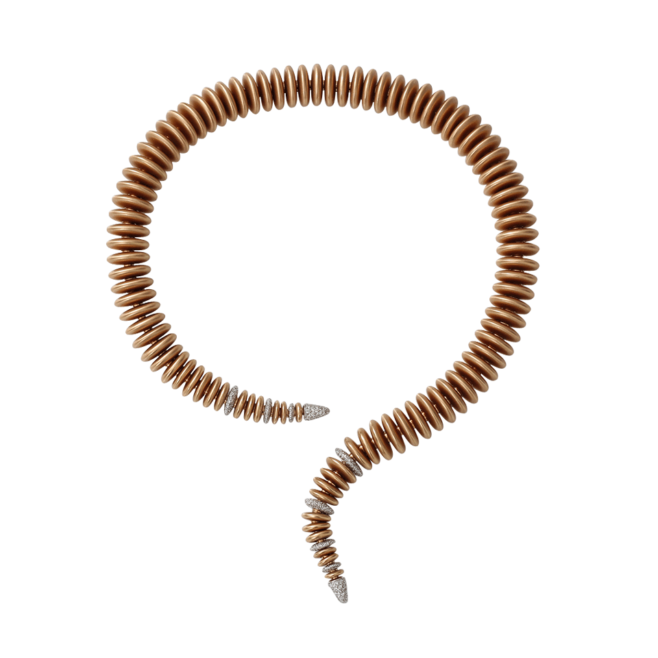 MATTIA CIELO-Bruco Diamond Coil Collar Necklace-ROSE GOLD