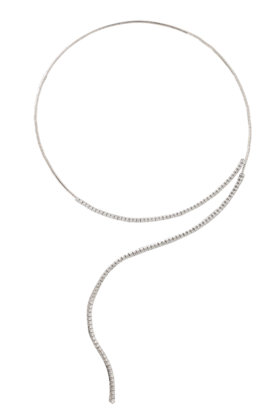 MATTIA CIELO-Rugiada Diamond Drop Collar Necklace-WHITE GOLD