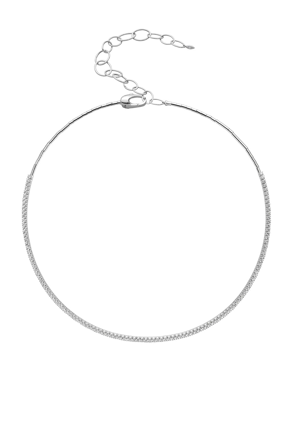 Rugiada Diamond Tennis Collar Necklace-WHITE GOLD-JEWELRYFINE JEWELNECKLACE O-MATTIA CIELO