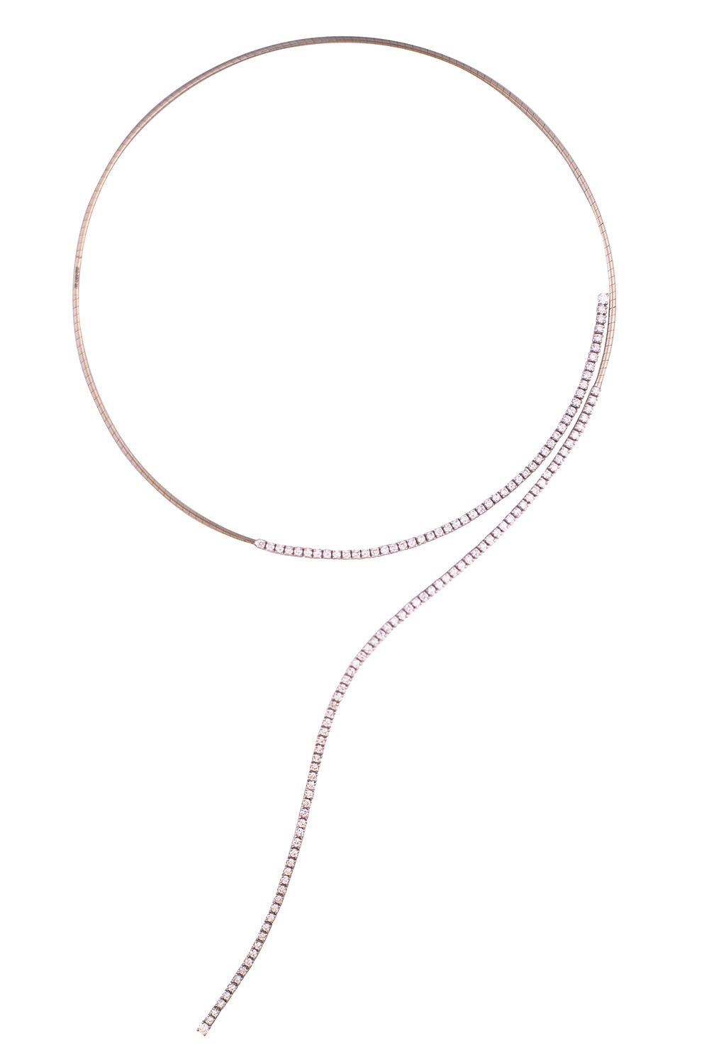 MATTIA CIELO-Rugiada Diamond Tennis Drop Necklace-WHITE GOLD