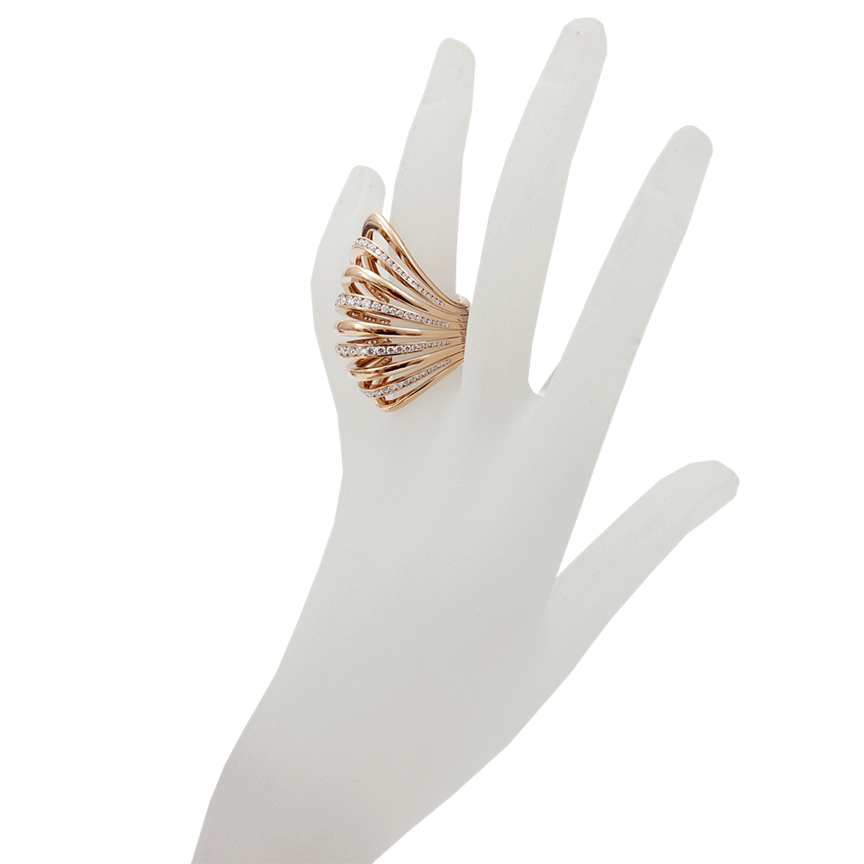 MATTIA CIELO-Large Pavone Ring Necklace-ROSE GOLD