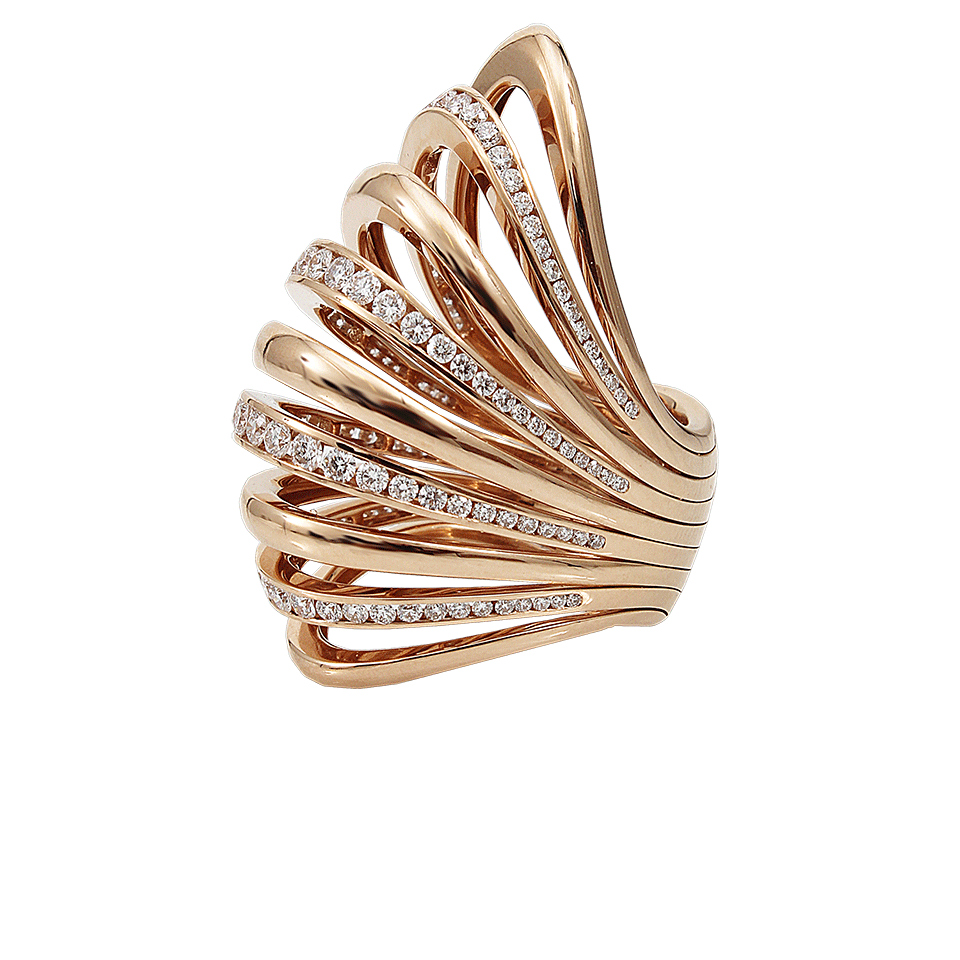 MATTIA CIELO-Large Pavone Ring Necklace-ROSE GOLD