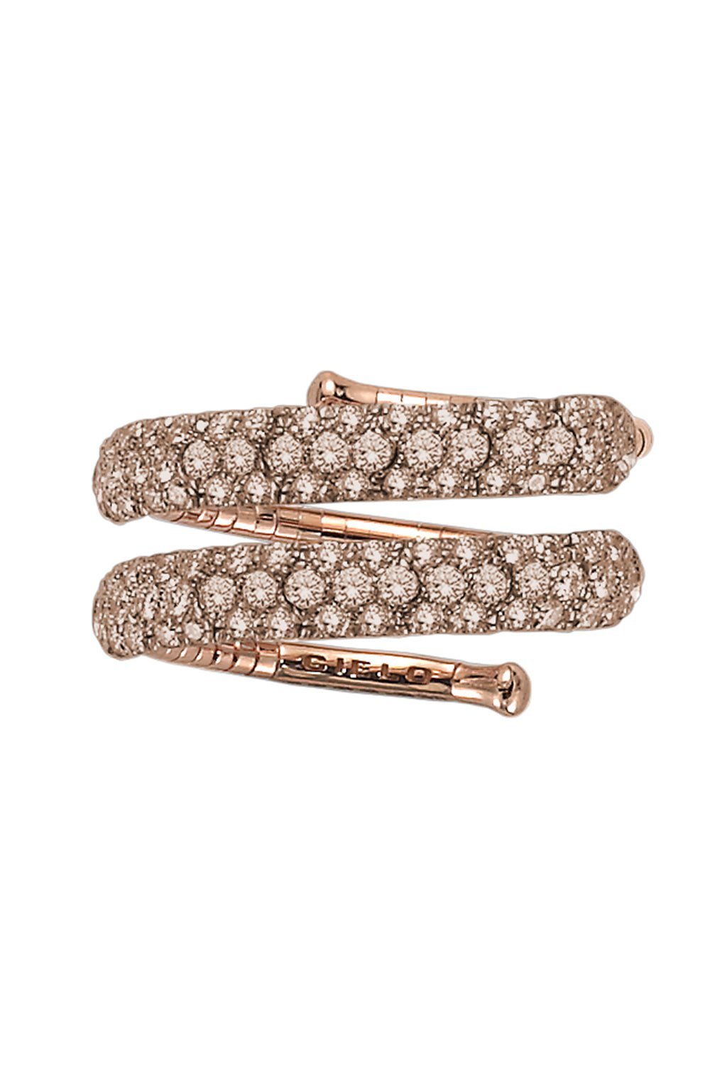 MATTIA CIELO-Rugiada Champagne Diamond Two Wrap Ring-ROSE GOLD