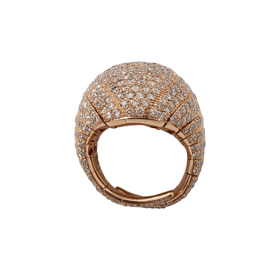 MATTIA CIELO-Iguana Cognac Diamond Pave Ring-ROSE GOLD