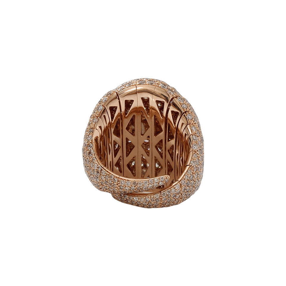 MATTIA CIELO-Iguana Cognac Diamond Pave Ring-ROSE GOLD
