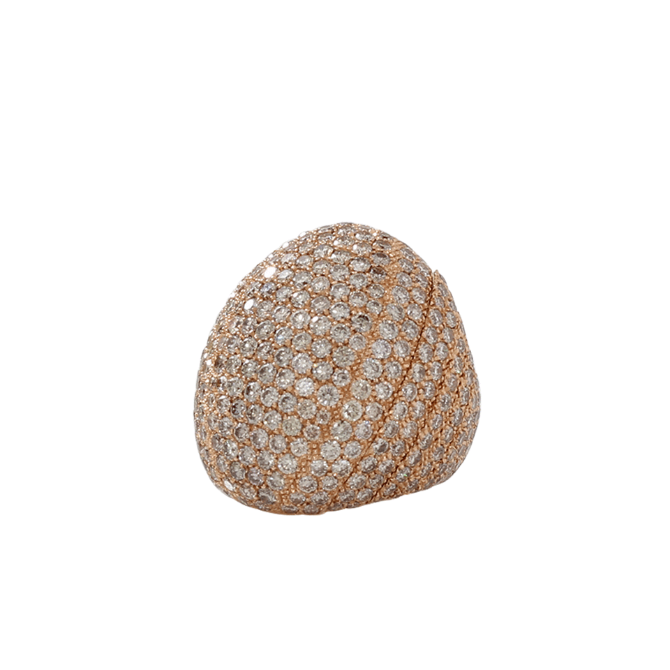 MATTIA CIELO-Iguana Cognac Diamond Pave Ring-ROSE GOLD