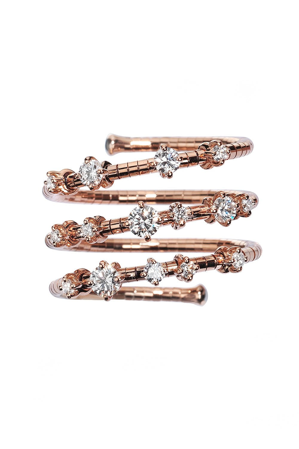 MATTIA CIELO-Rugiada Diamond Three Wrap Ring - Rose Gold-ROSE GOLD