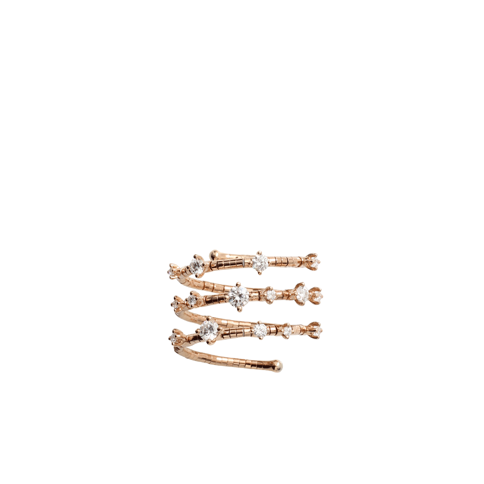 MATTIA CIELO-Rugiada Three Wrap Diamond Ring-ROSE GOLD