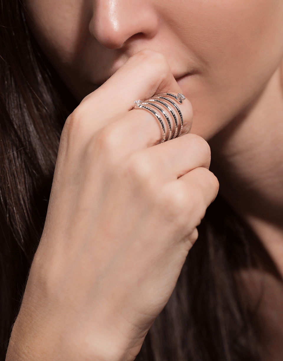 MATTIA CIELO-Rugiada Diamond End Five Wrap Ring-WHITE GOLD