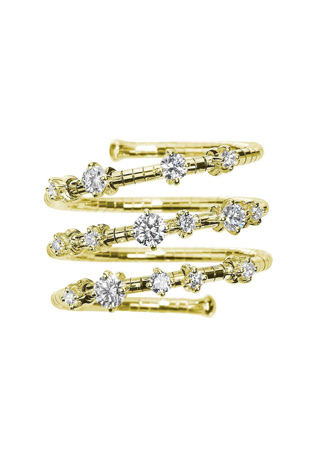 MATTIA CIELO-Rugiada Diamond Three Wrap Ring - Yellow Gold-