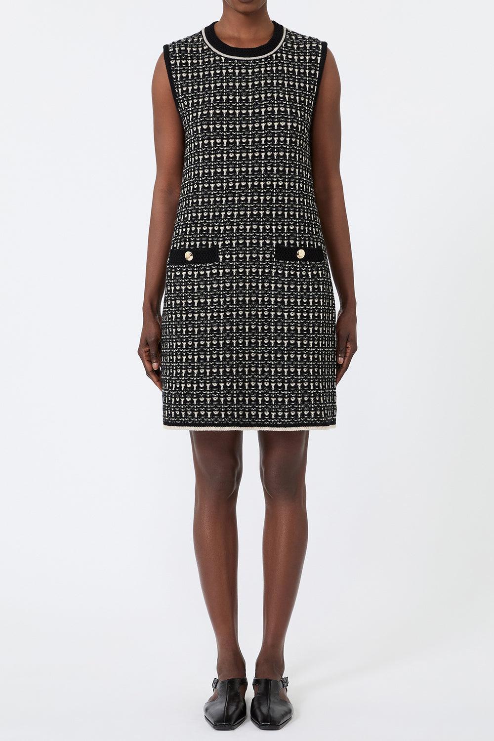 Jacquard Dress-BLACK-XS-CLOTHINGDRESSCASUAL-MAX MARA