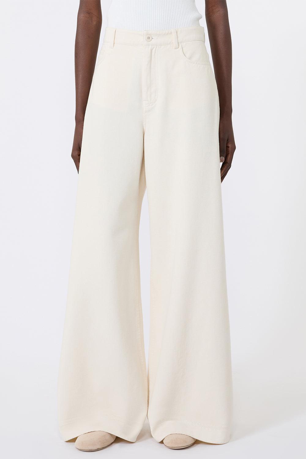 Wide Leg Trouser-CREAM-2-CLOTHINGPANTWIDE LEG-MAX MARA