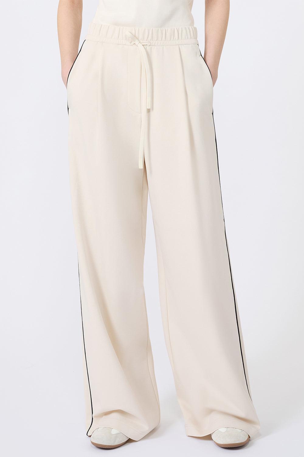 Tie Waist Trouser-CREAM-XS-CLOTHINGPANTWIDE LEG-MAX MARA