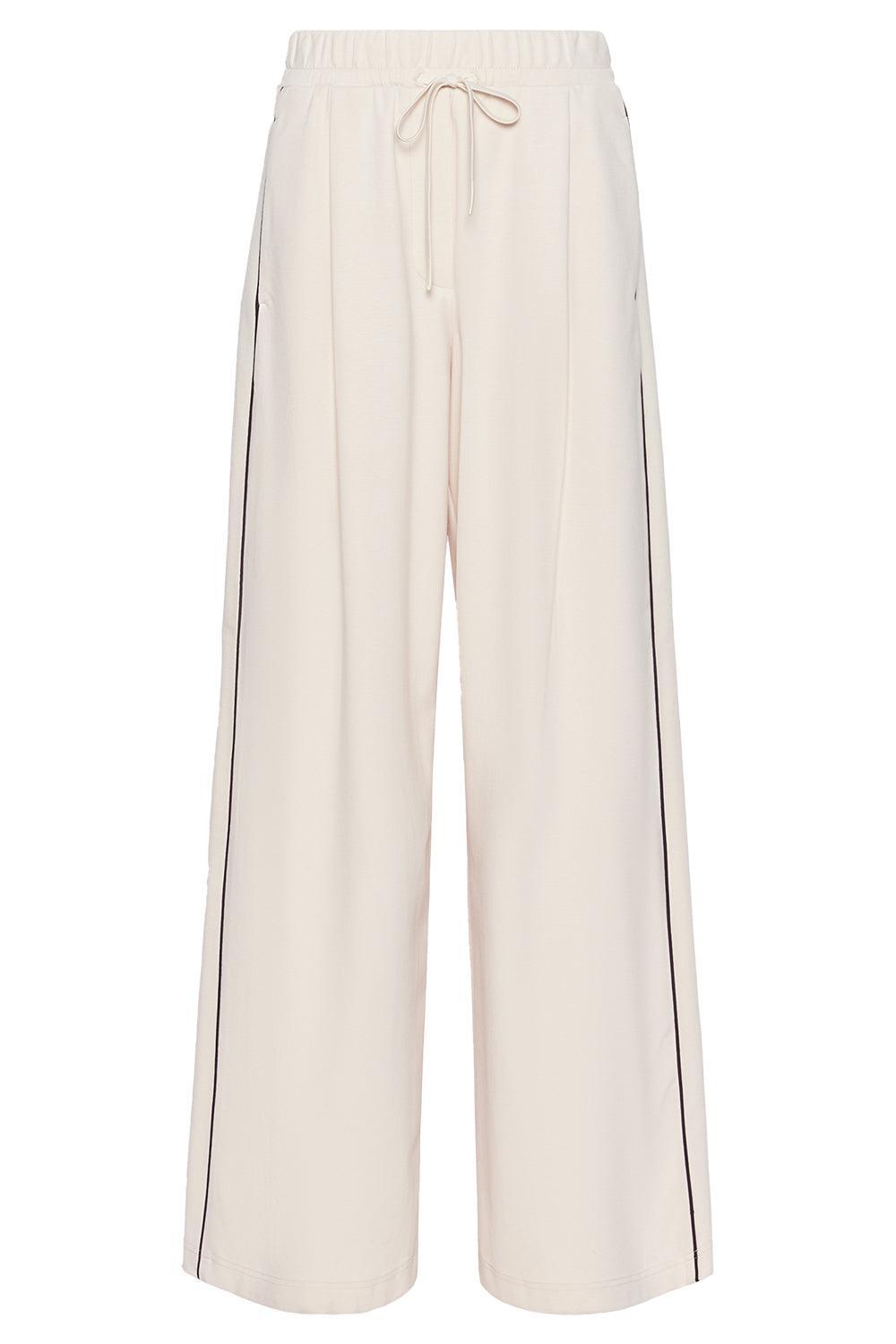 Tie Waist Trouser-CREAM-XS-CLOTHINGPANTWIDE LEG-MAX MARA