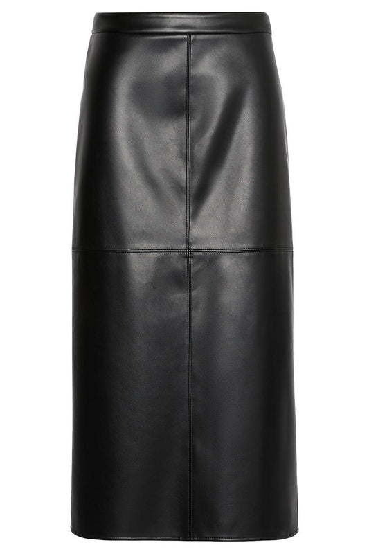 Faux Leather Skirt-BLACK-XS-CLOTHINGSKIRTMIDI-MAX MARA