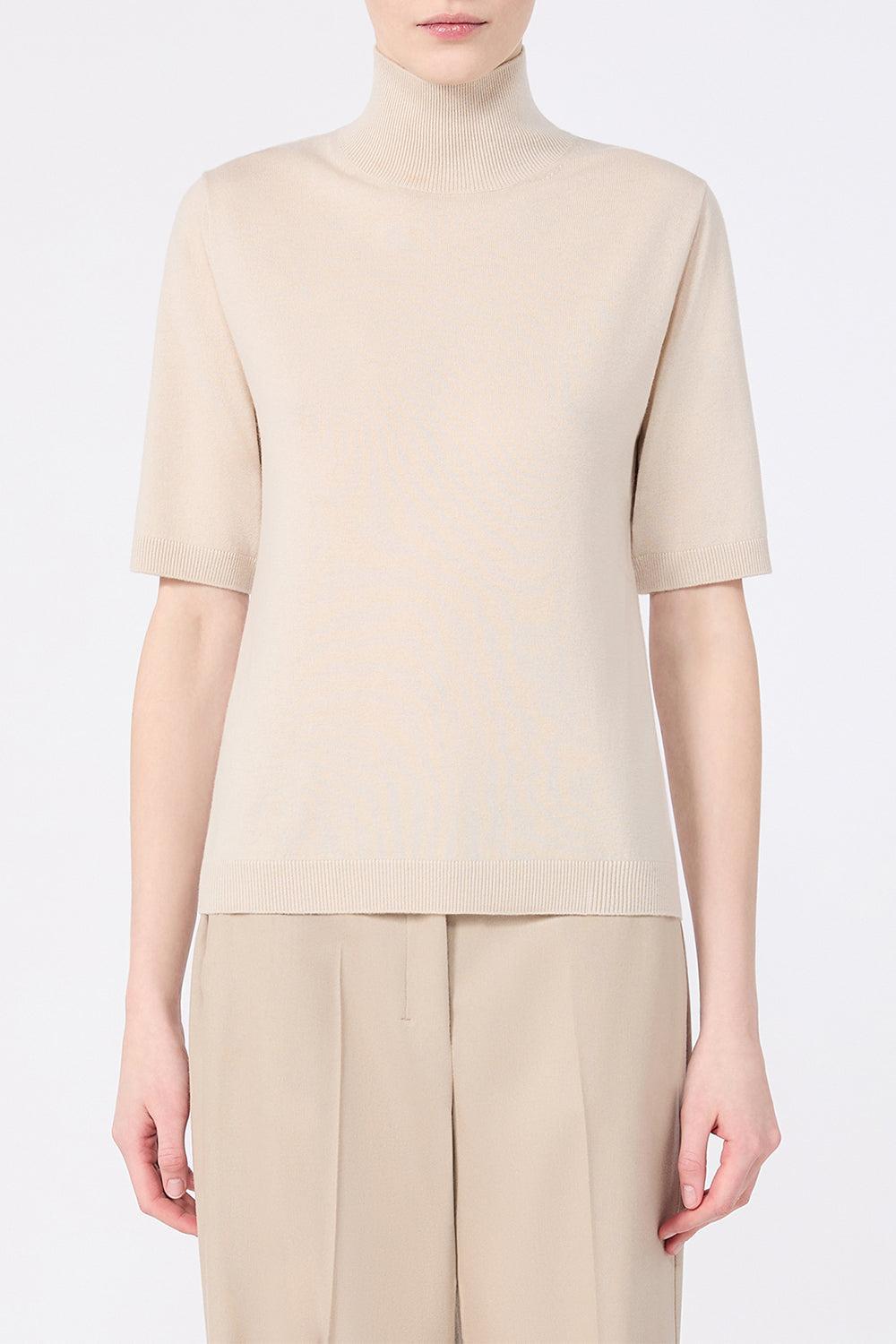 Mock Neck Top-CREAM-XS-CLOTHINGTOPKNITS-MAX MARA