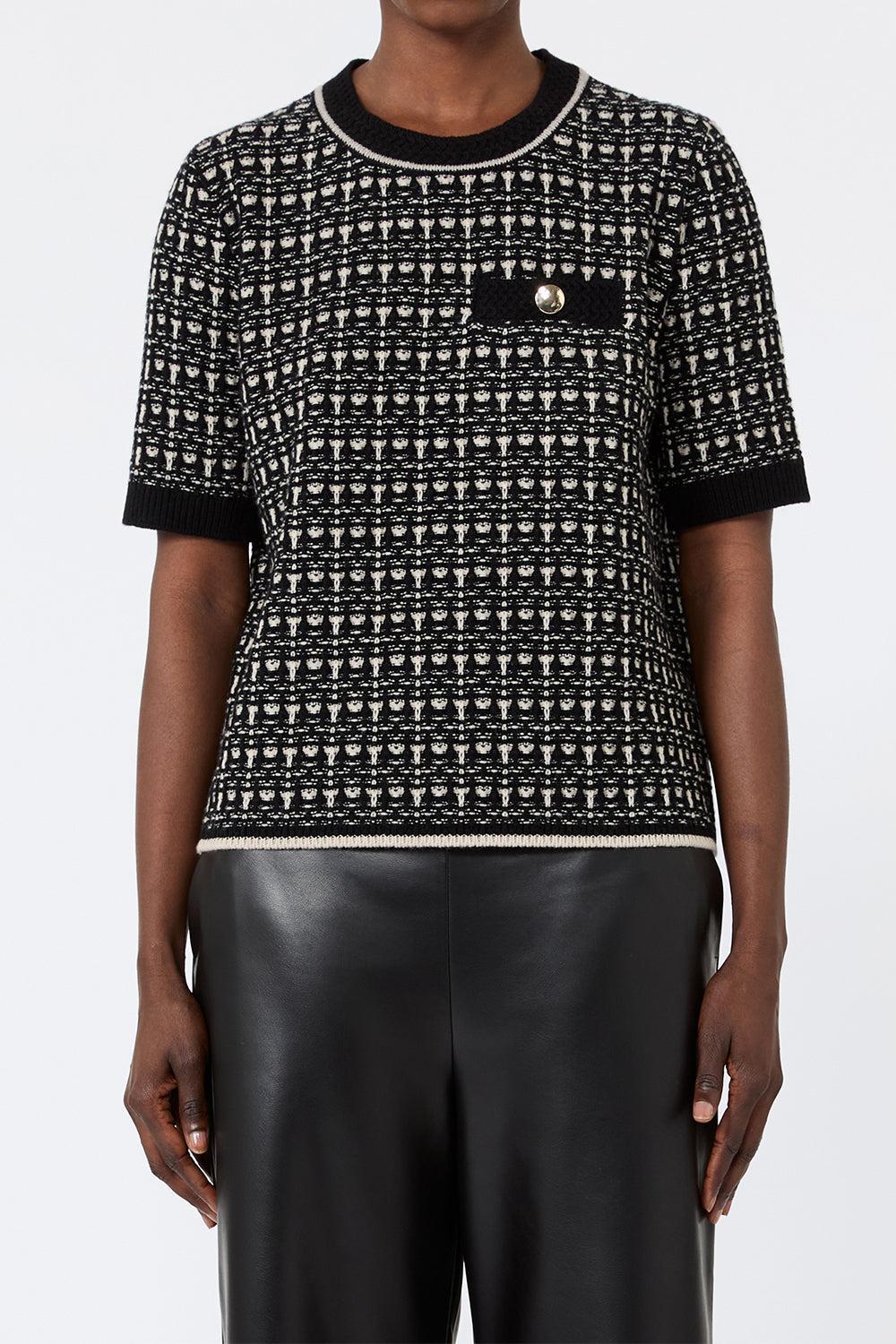 Jacquard Sweater-BLACK-XS-CLOTHINGTOPSWEATER-MAX MARA