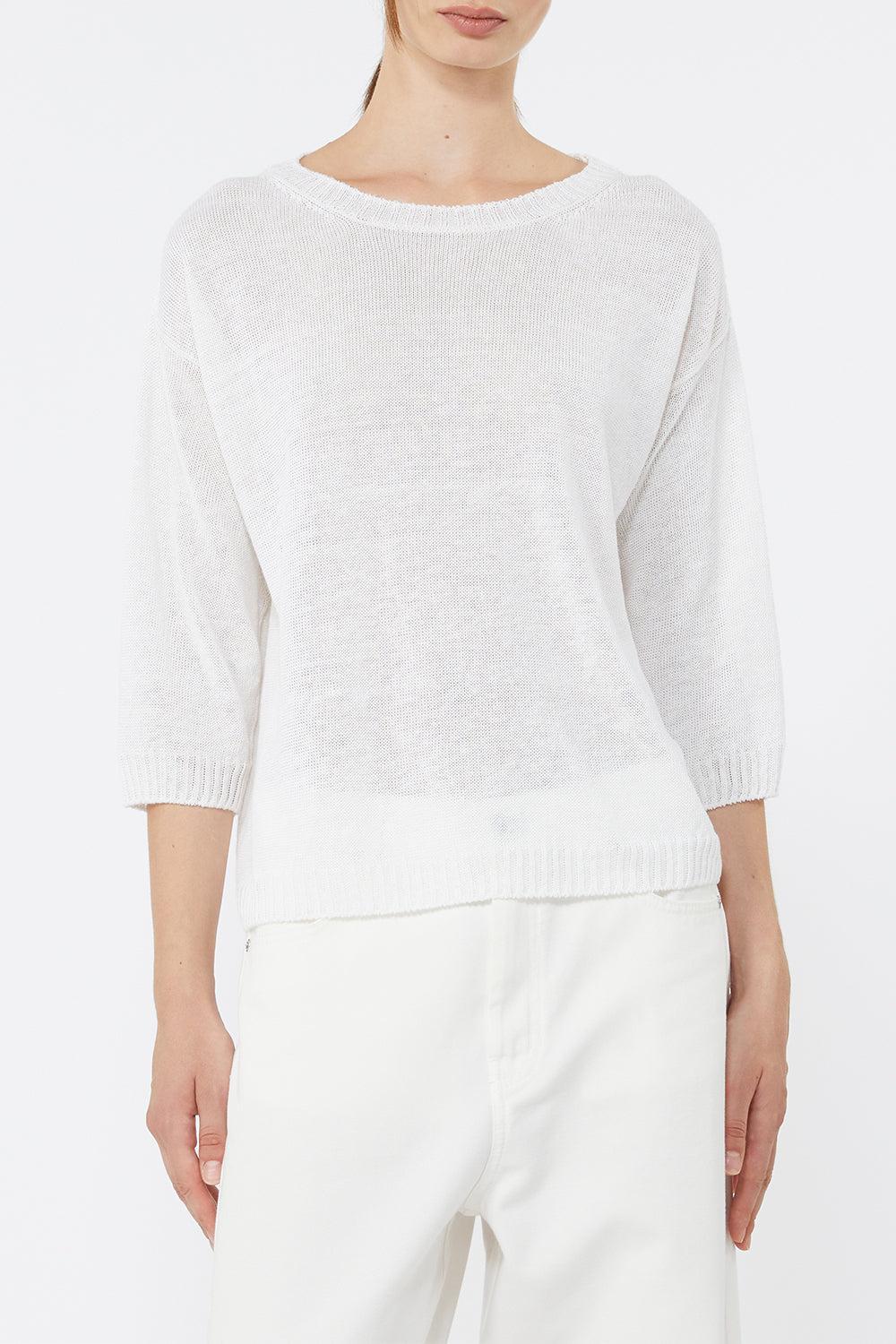 Cannone Sweater-WHITE-XS-CLOTHINGTOPSWEATER-MAX MARA