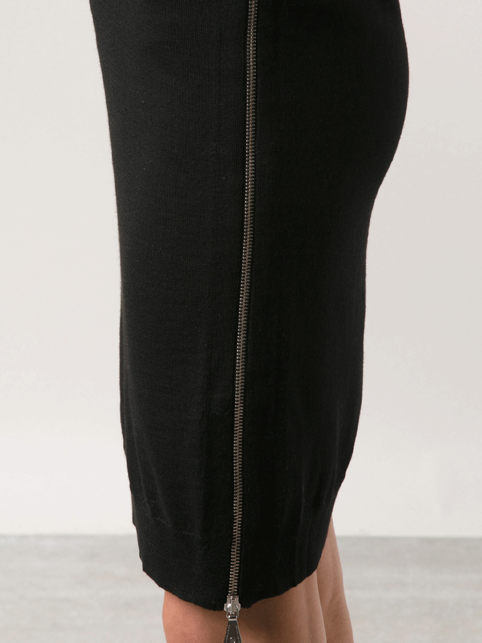 McQ by Alexander McQueen-Zip V-Neck Sweater Dress-