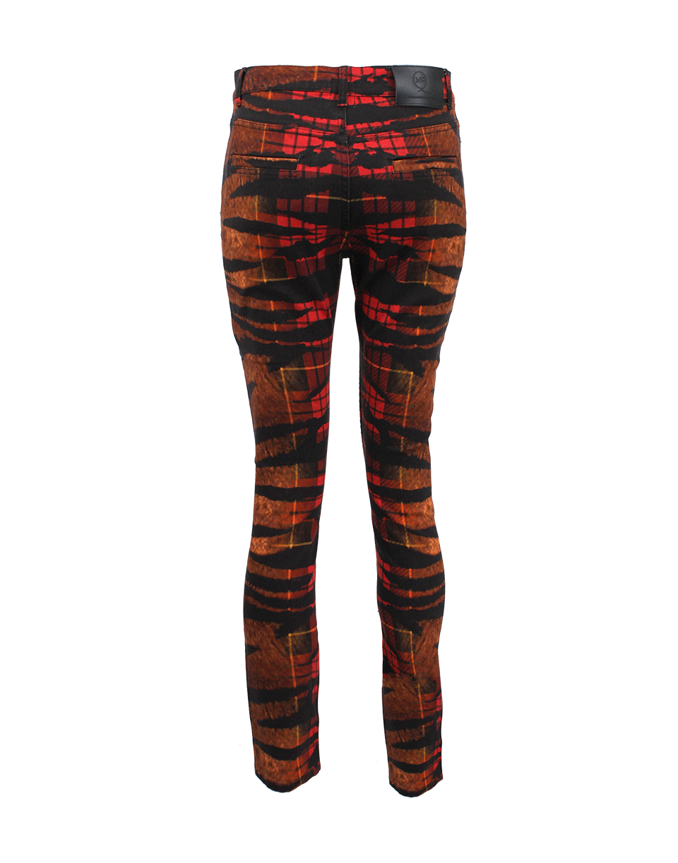 McQ by Alexander McQueen-Tiger Tartan High Waist Pant-