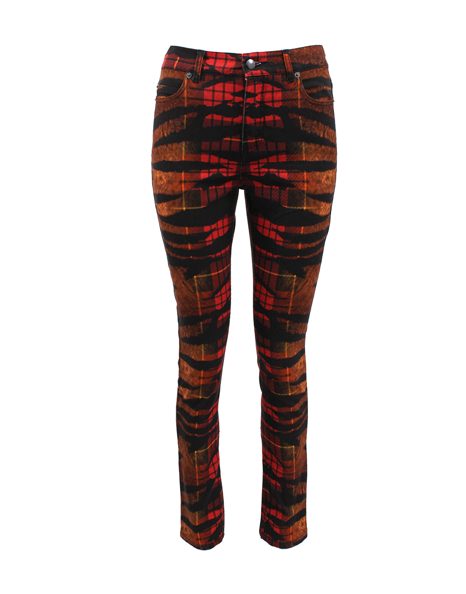 McQ by Alexander McQueen-Tiger Tartan High Waist Pant-