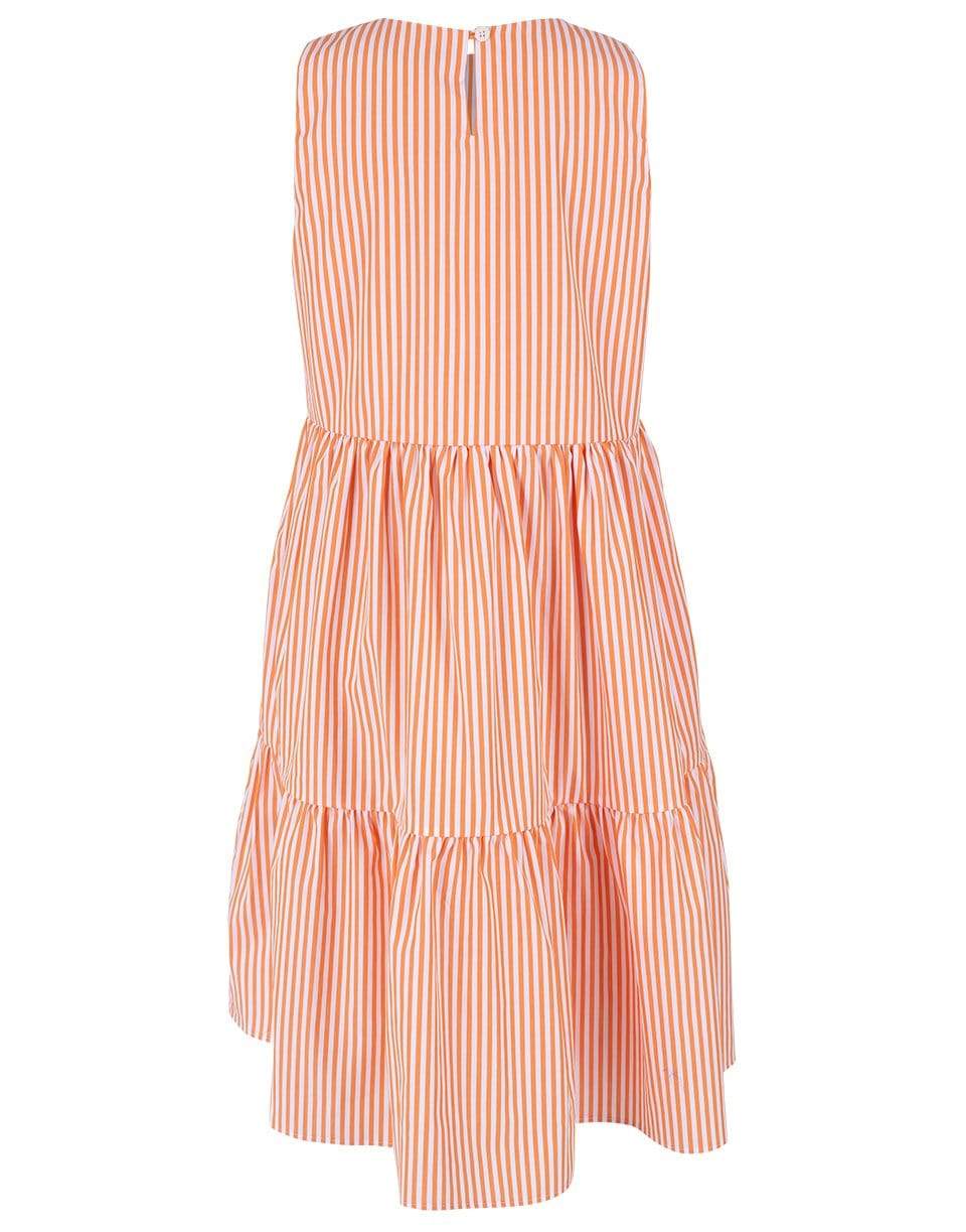 MDS STRIPES-Orange and White Sleeveless Peasant Dress-