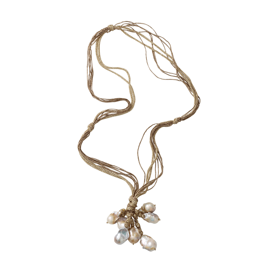 MELA-Seven-Strand Baroque Pearl Necklace-GOLD