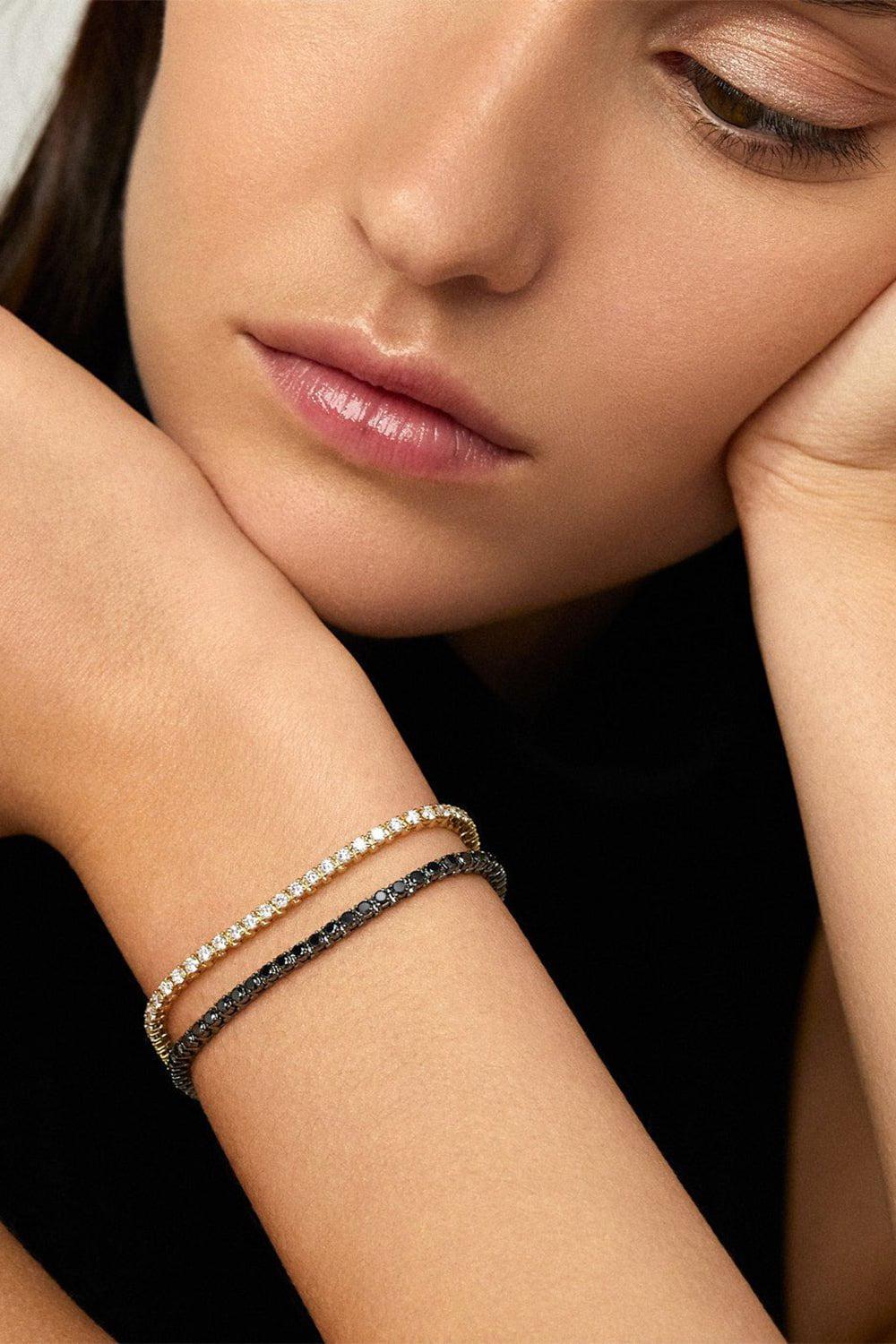 MELISSA KAYE-Black Diamond Lenox Tennis Bracelet-BLACK GOLD