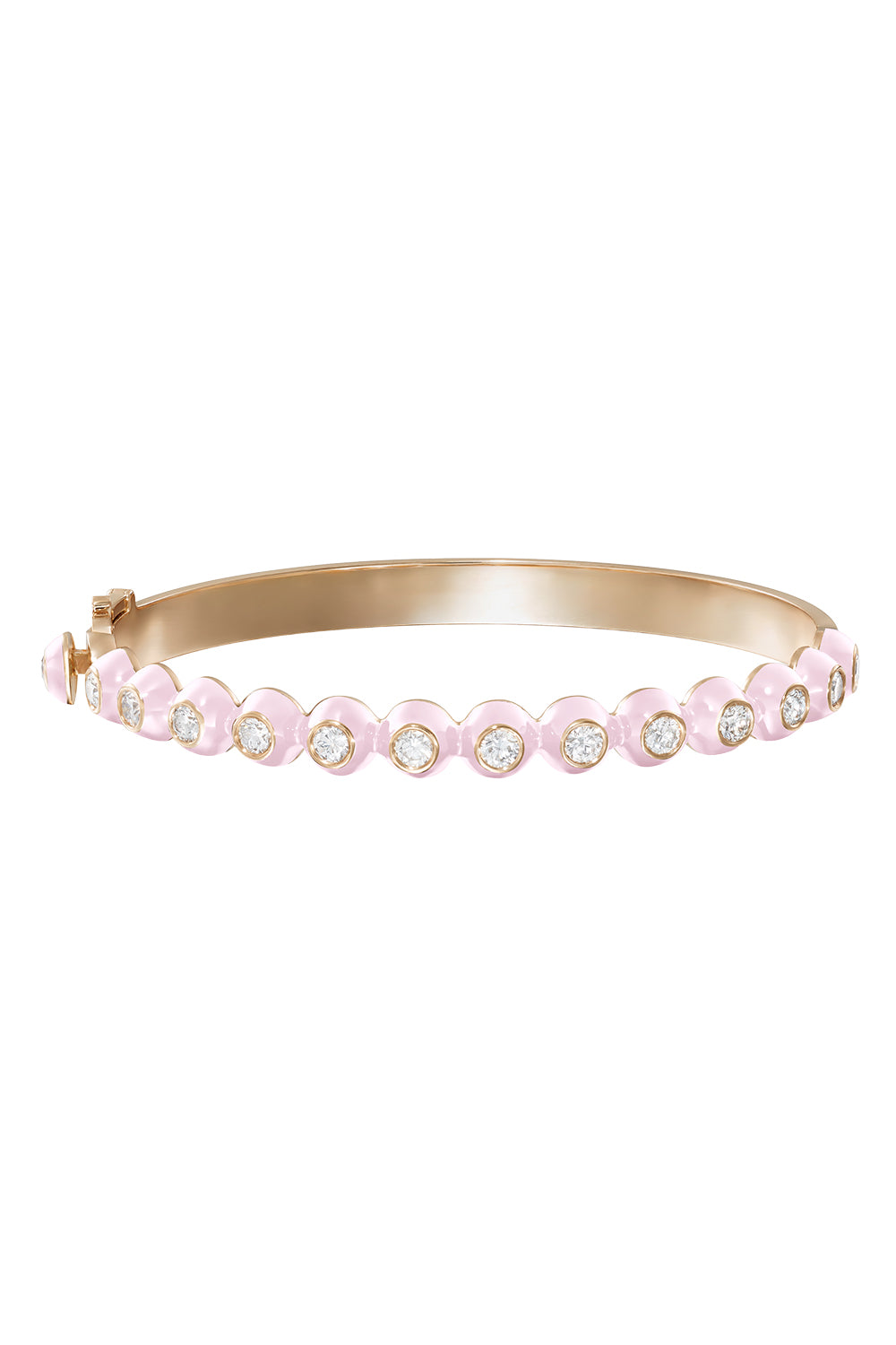 Diamond Pastel Pink Audrey Hinge Bracelet-ROSE GOLD-JEWELRYFINE JEWELBRACELET O-MELISSA KAYE