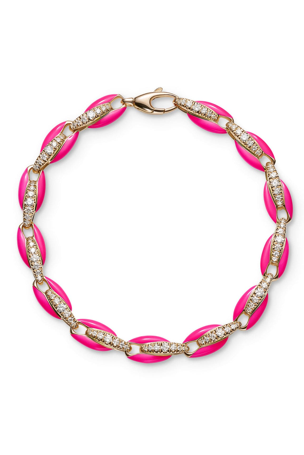 MELISSA KAYE-Neon Pink Ada Bracelet-ROSE GOLD