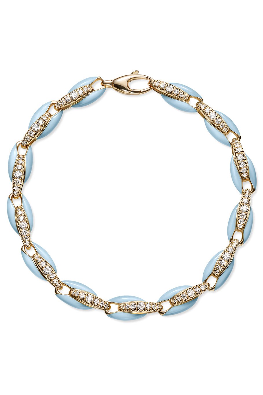MELISSA KAYE-Ada Bracelet - Pastel Blue-YELLOW GOLD