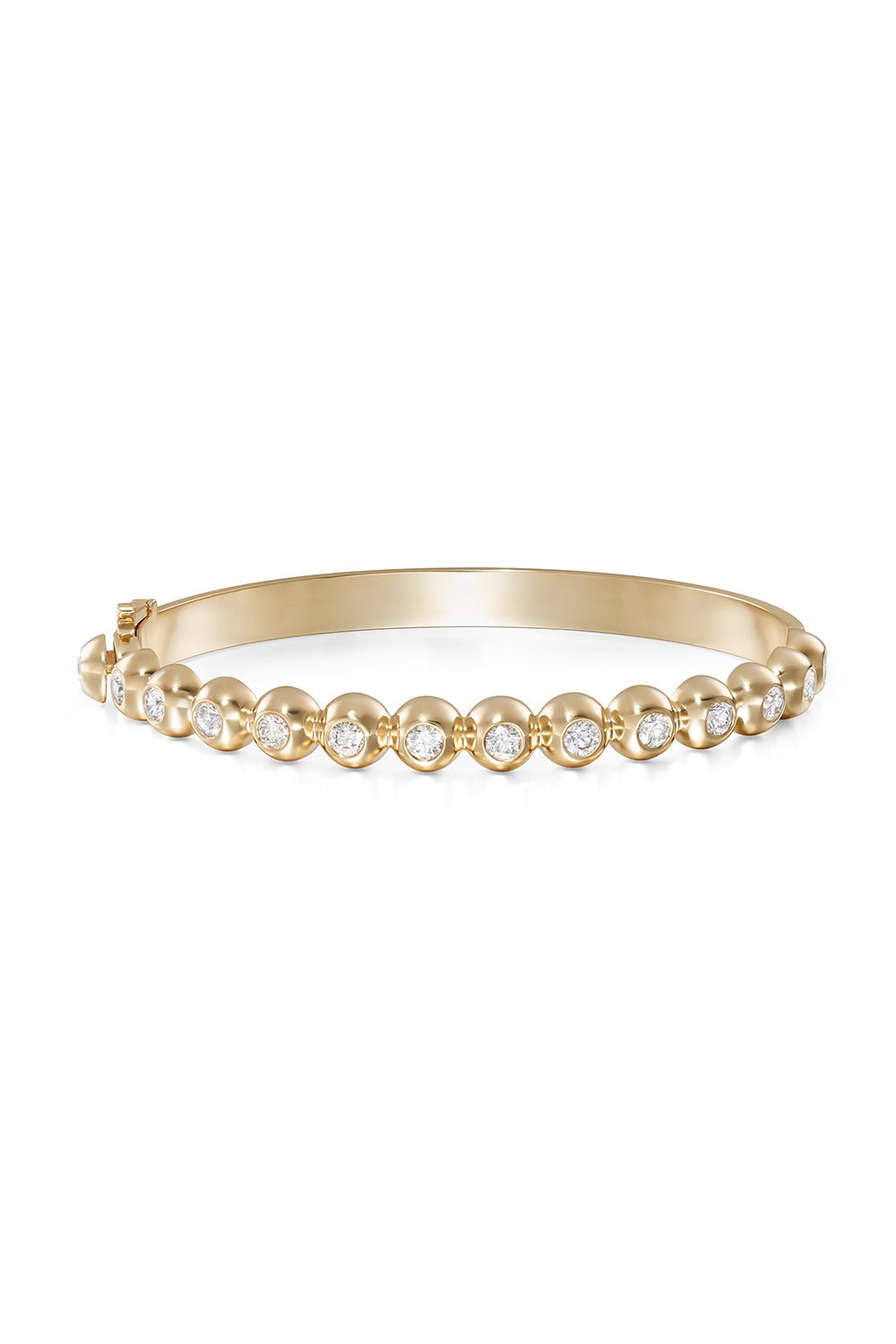 MELISSA KAYE-Audrey Diamond Hinged Bangle Bracelet-YELLOW GOLD