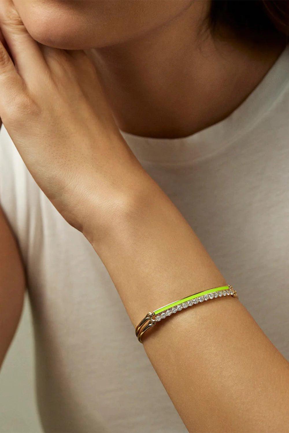 MELISSA KAYE-Black Lenox Bracelet-YELLOW GOLD