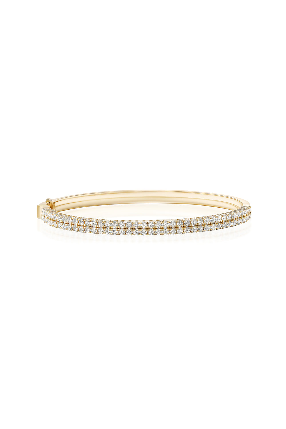 Double Diamond Lenox Cuff Bracelet-YELLOW GOLD-JEWELRYFINE JEWELBRACELET O-MELISSA KAYE