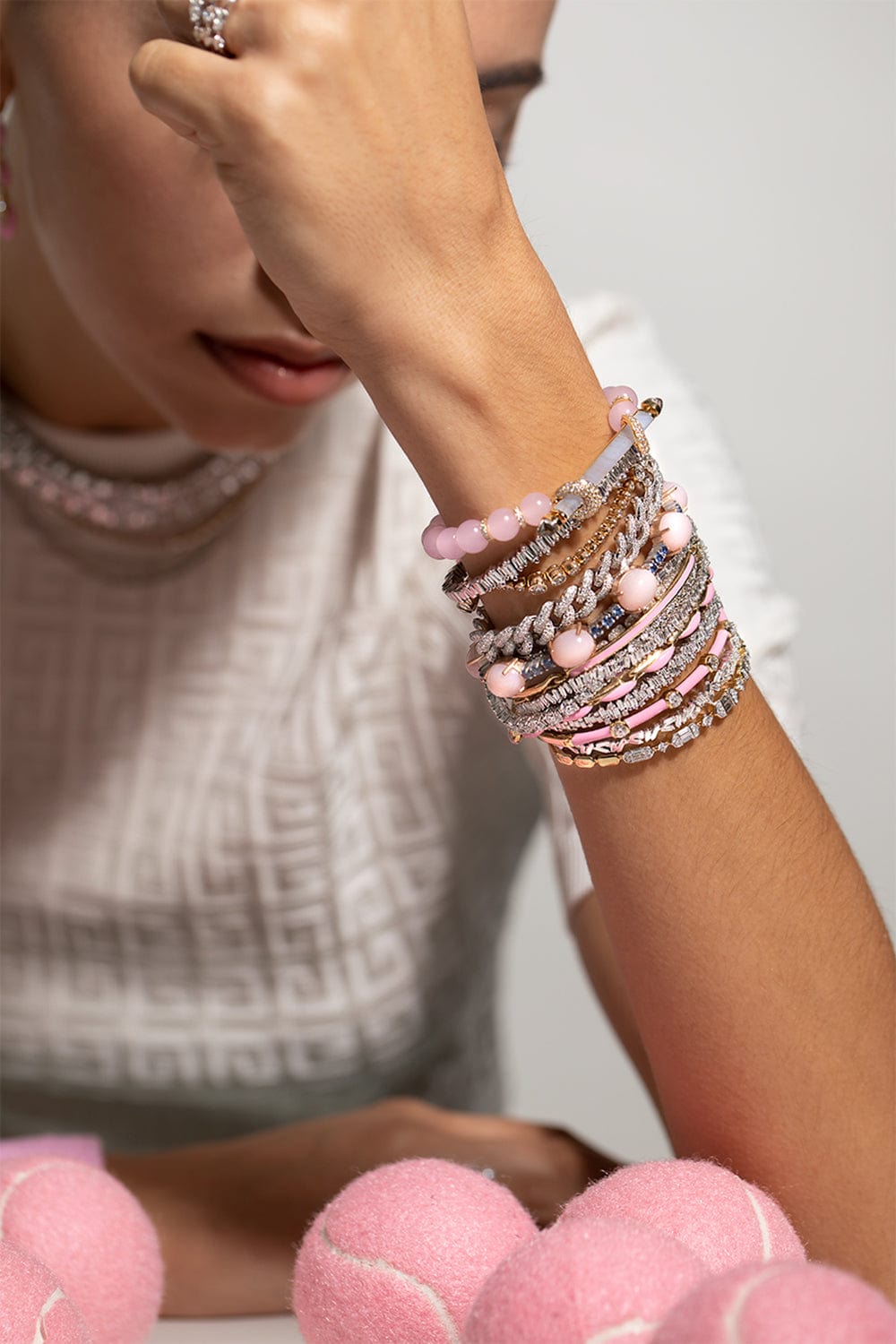 MELISSA KAYE-Marissa Pink Lenox Bracelet-YELLOW GOLD