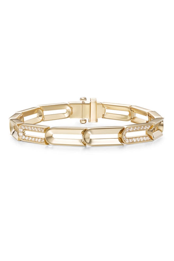 MELISSA KAYE-Partial Pave Kira Bracelet-YELLOW GOLD