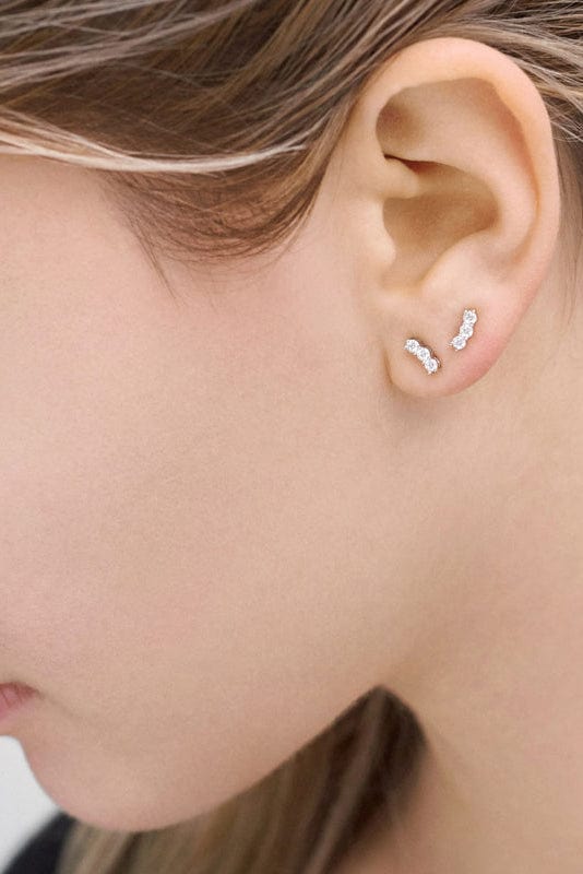 MELISSA KAYE-Mini Aria Triplet Stud Earrings - Rose Gold-ROSE GOLD