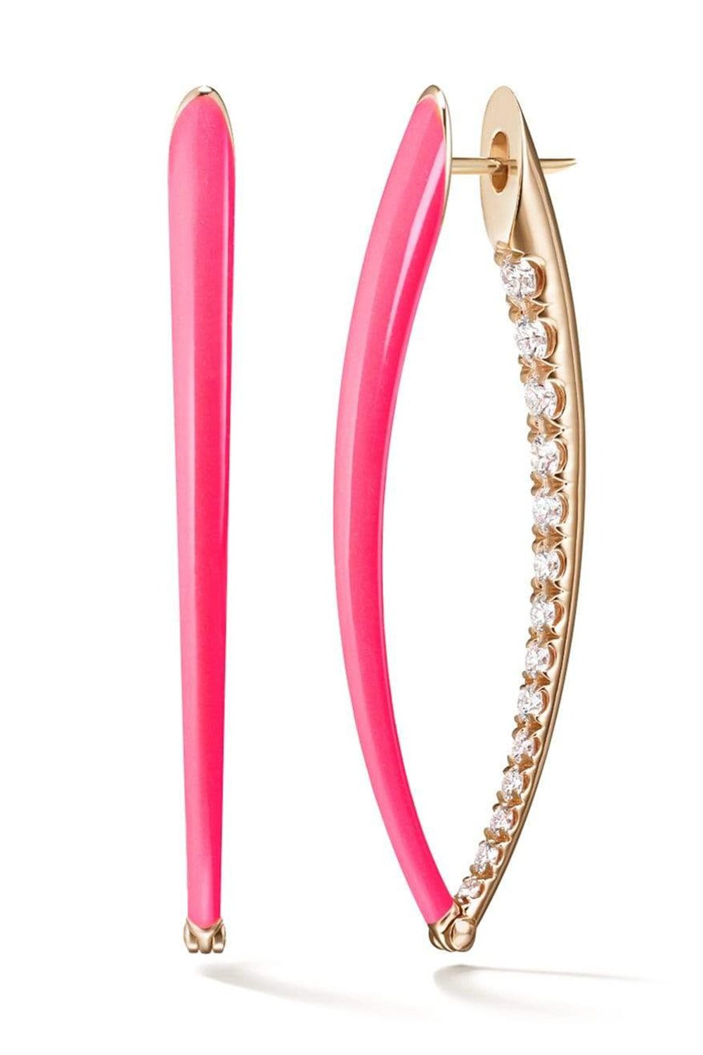 MELISSA KAYE-Large Cristina Pink Earrings-ROSE GOLD