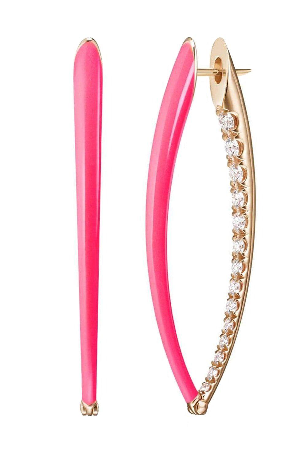 Large Neon Pink Cristina Diamond Earrings-ROSE GOLD-N PINK-JEWELRYFINE JEWELEARRING-MELISSA KAYE