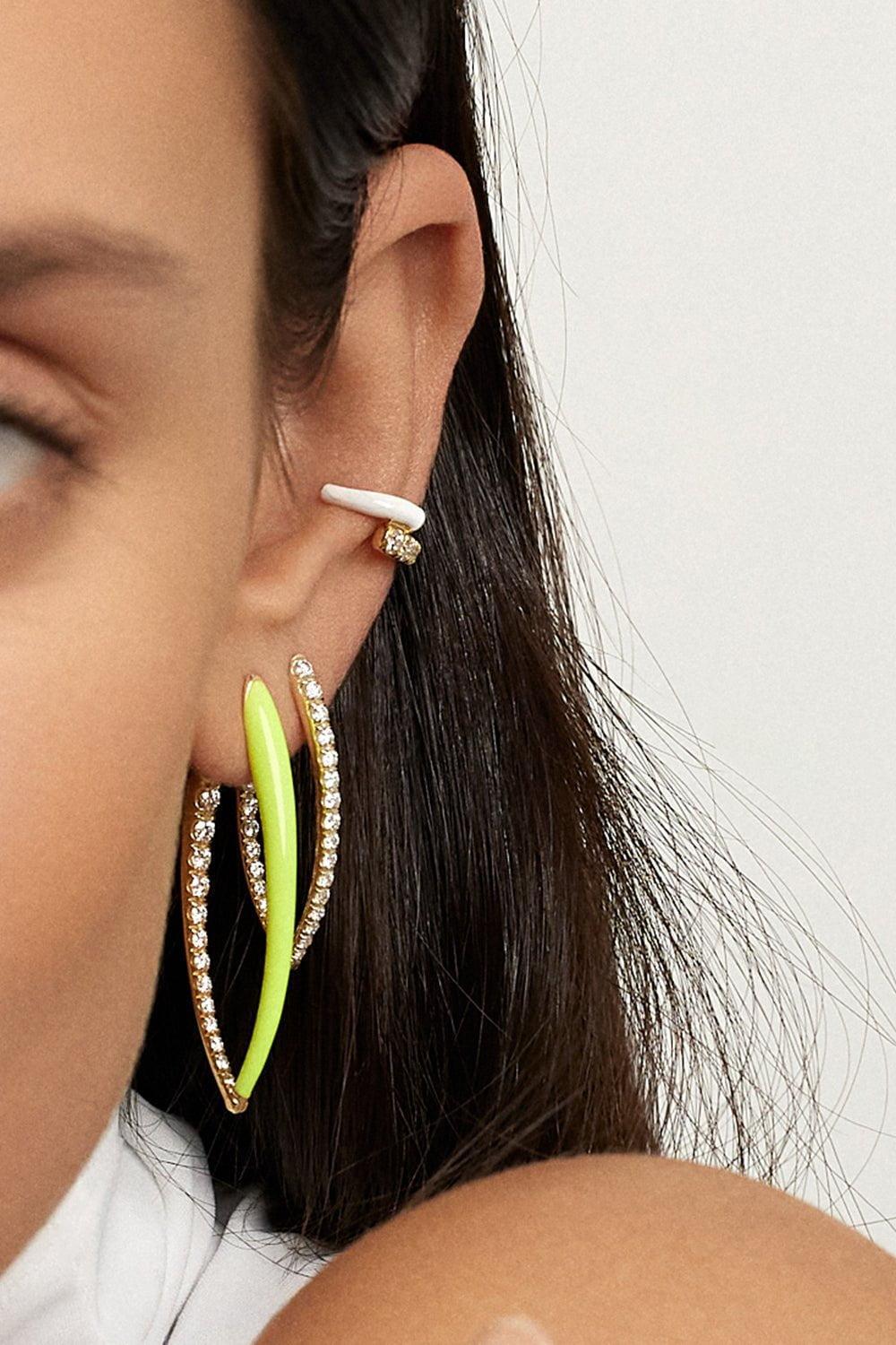 MELISSA KAYE-Medium Pink Cristina Earrings-ROSE GOLD