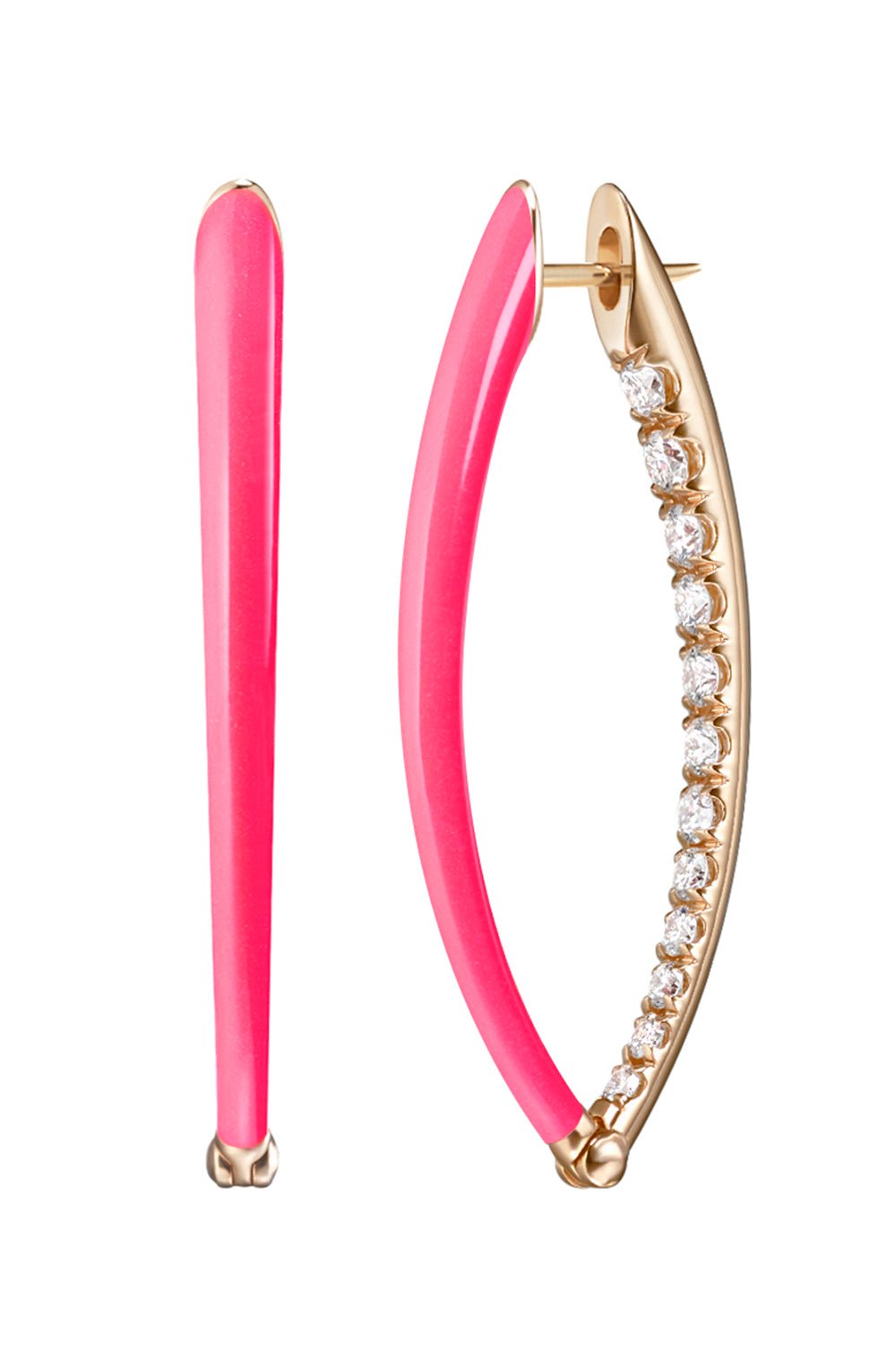 MELISSA KAYE-Medium Pink Cristina Earrings-ROSE GOLD