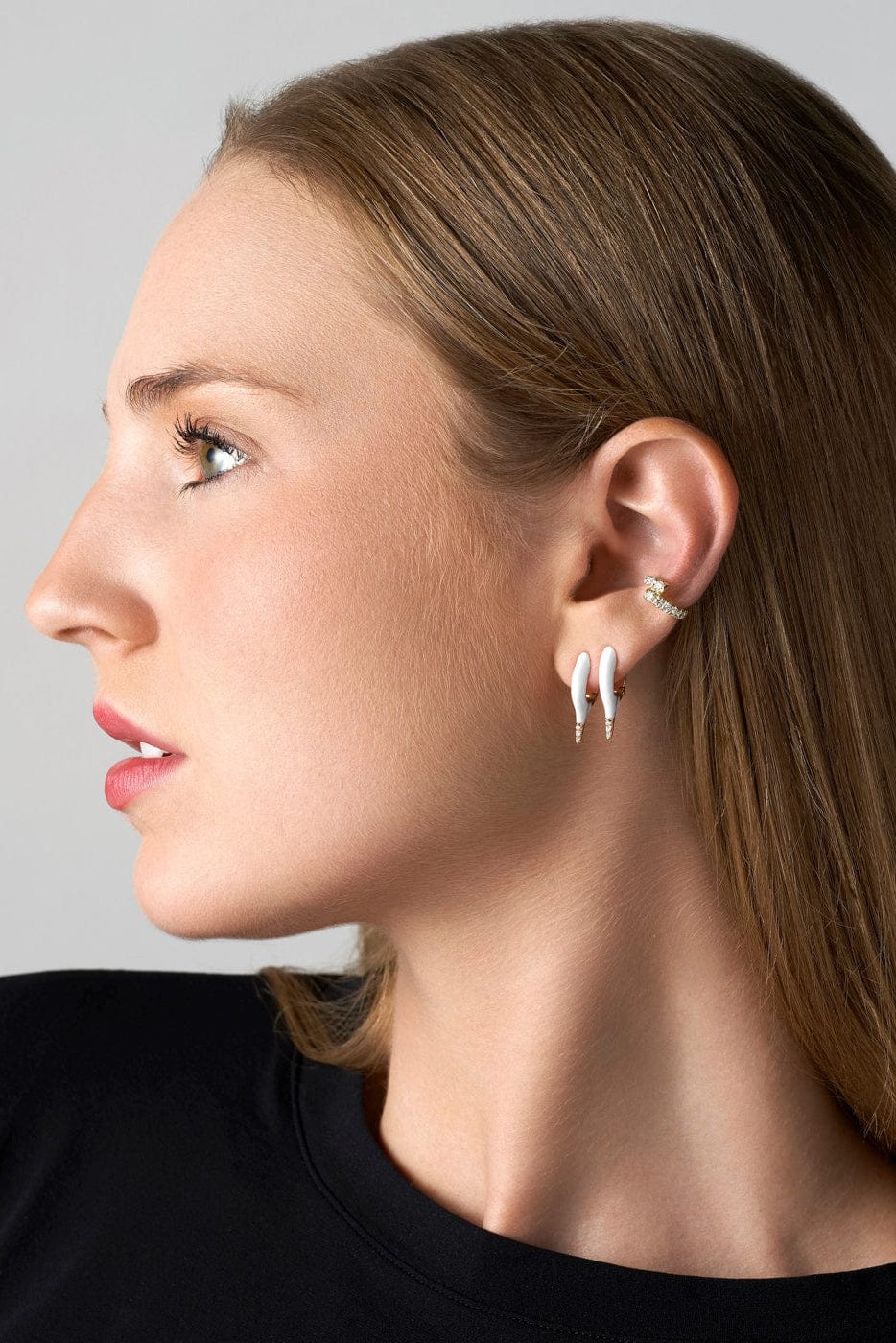 MELISSA KAYE-Pastel Pink Mini Lola Earrings-ROSE GOLD
