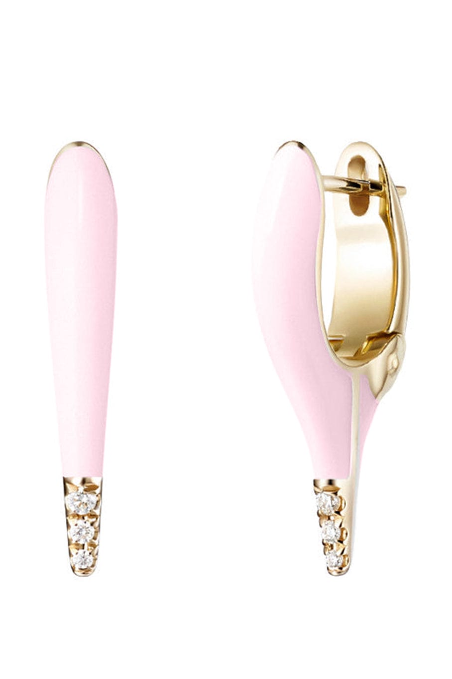 MELISSA KAYE-Pastel Pink Mini Lola Earrings-ROSE GOLD