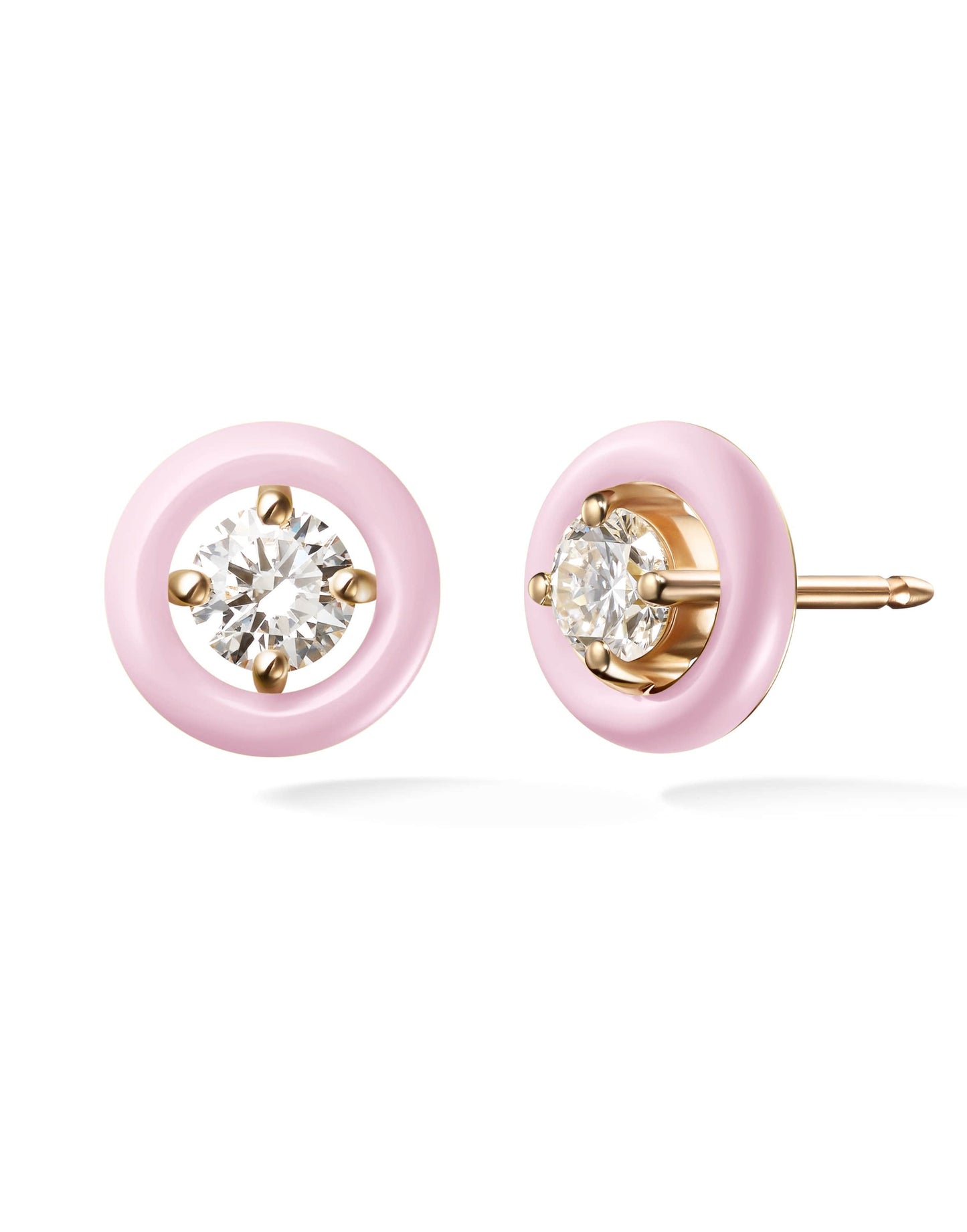 MELISSA KAYE-Sylvie Pastel Pink Studs-ROSE GOLD