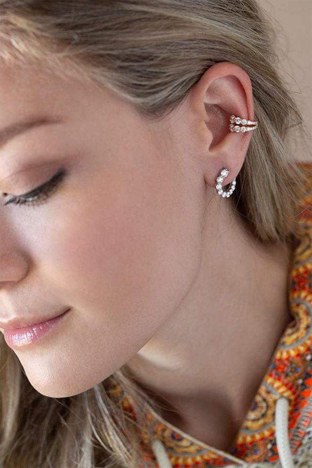 MELISSA KAYE-Aria Diamond Earwrap-WHITE GOLD