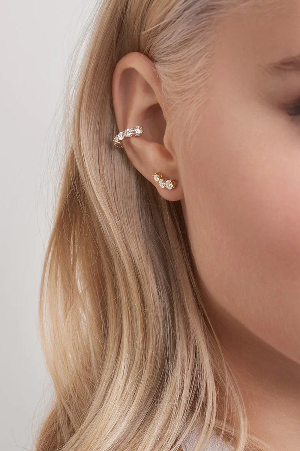 MELISSA KAYE-Aria Earcuff-WHITE GOLD