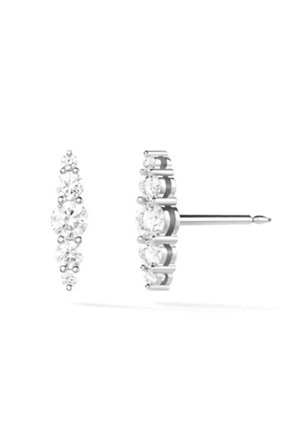 MELISSA KAYE-Aria Graduated Stud Earrings - White Gold-WHITE GOLD