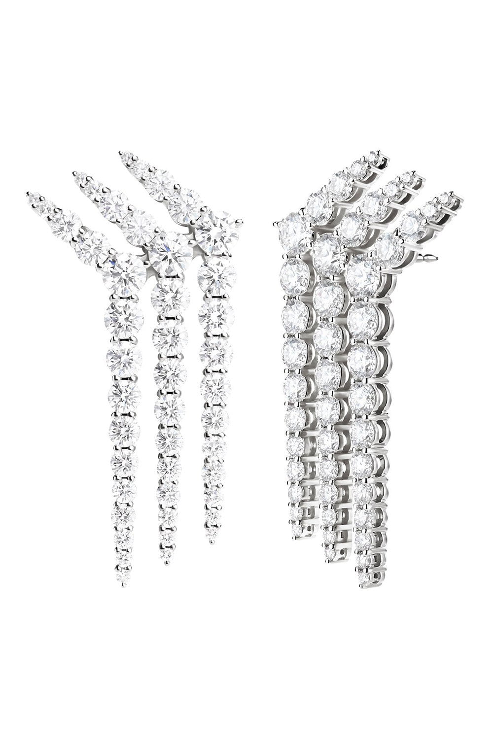 MELISSA KAYE-Aria Triple Y Earrings-WHITE GOLD