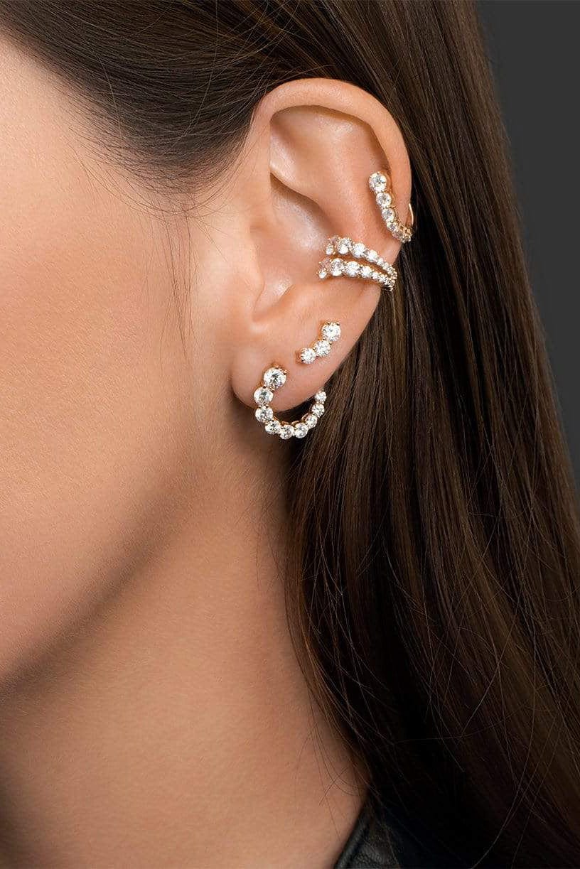 MELISSA KAYE-Aria Two Diamond Ear Cuff - White Gold-WHITE GOLD
